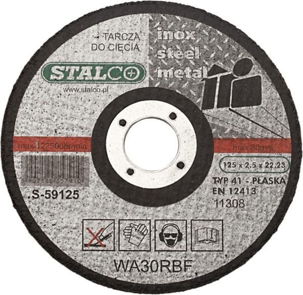 Vágókorong INOX-fém, 125X1mm, STALCO PREMIUM