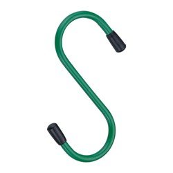 S kampó 100/31/5mm zöld PVC bevonattal
