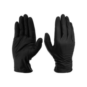 Kesztyű egyszer használatos latex nitril fekete L 100db
