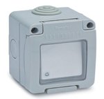 Vízmentes csapfedeles nyomó lámpajellel, 10A-250V IP55